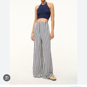 STAUD Blue and White Wide Leg pants .  Brand new w/o tags